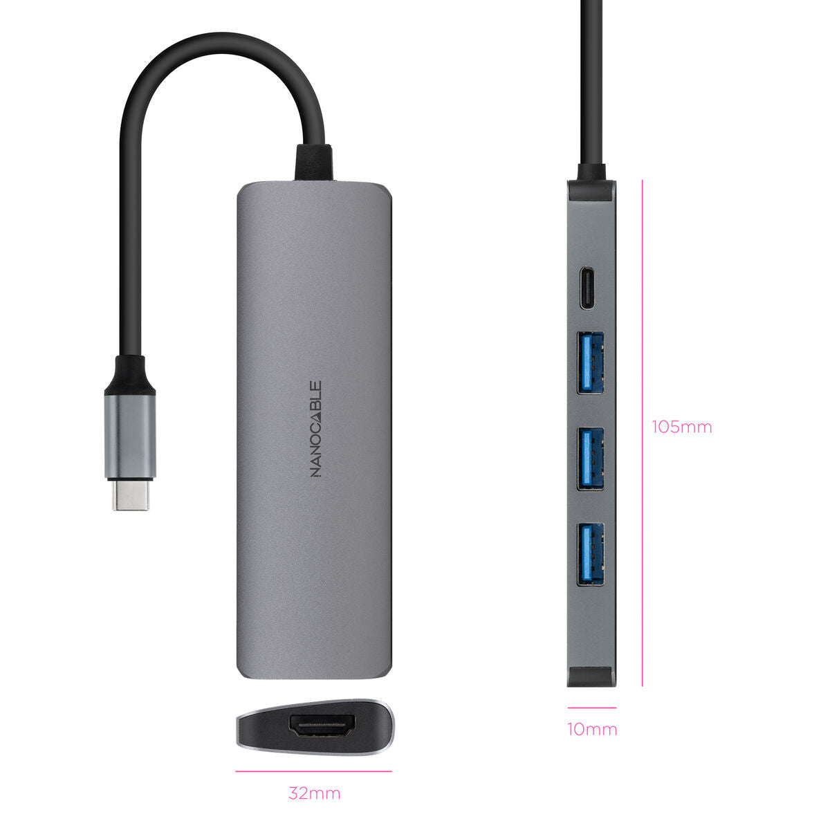 USB Hub NANOCABLE 10.16.4605-1