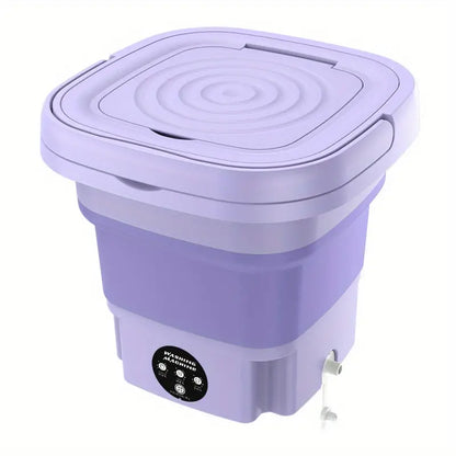 Portable Mini Washing Machine - Collapsible, 8L Capacity, 3 Sterilizing Modes, Purple-0