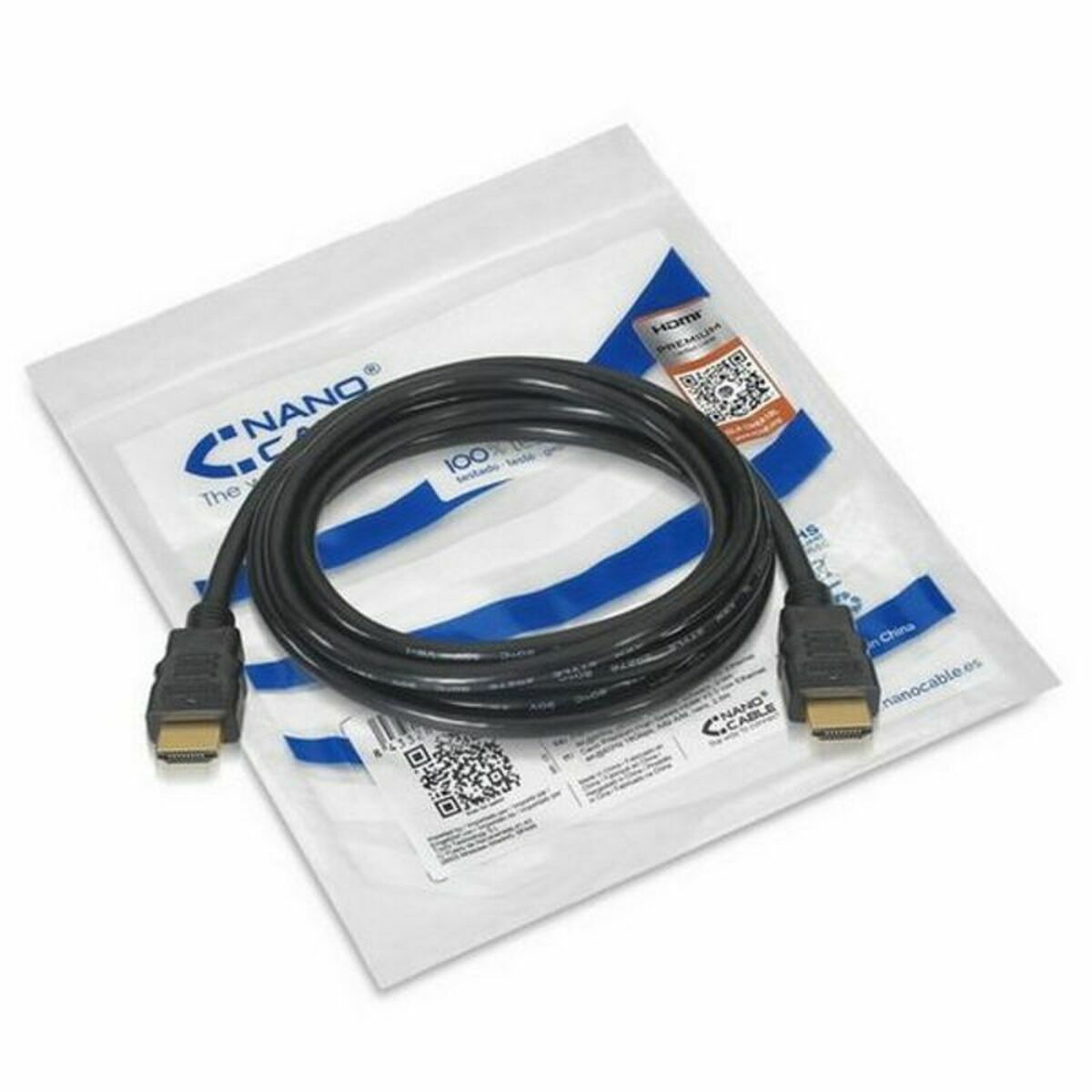 HDMI Cable NANOCABLE HDMI V2.0, 1m V2.0 4K 1 m Black 1 m-5