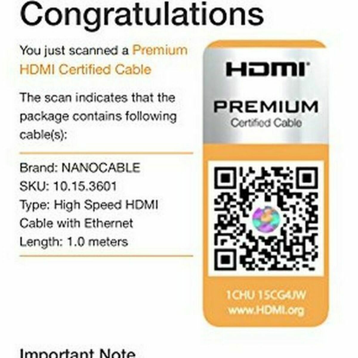 HDMI Cable NANOCABLE HDMI V2.0, 1m V2.0 4K 1 m Black 1 m-4