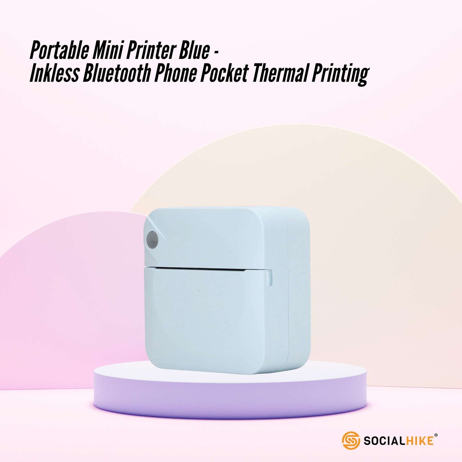 Portable Mini Printer Blue - Inkless Bluetooth Phone Pocket Thermal Printing-1
