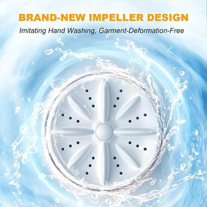 Wireless Mini Washing Machine 1L Portable Laundry Bucket White-4