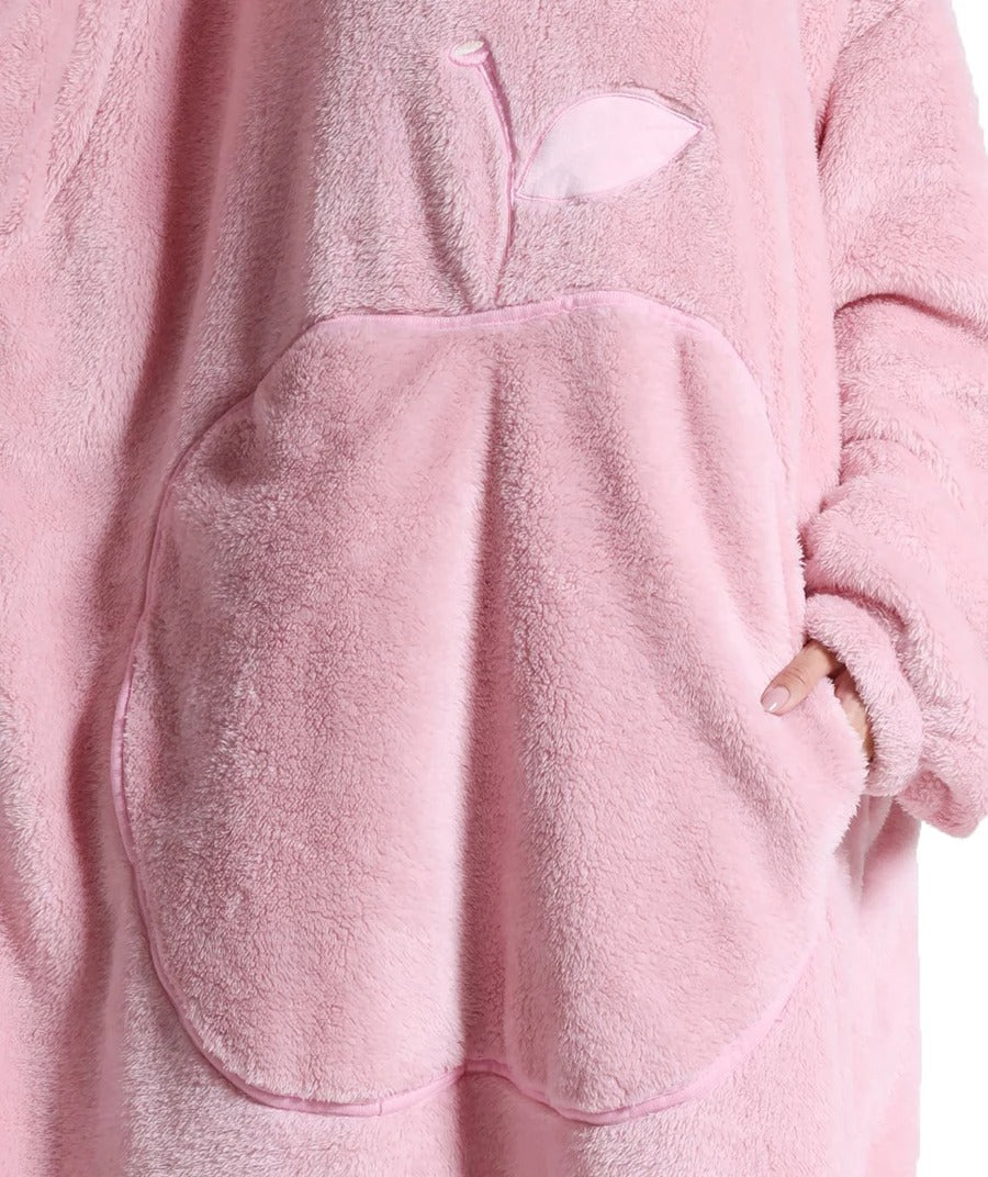 Extra Long Hooded Flannel Wearable Blanket-3